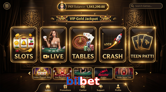 Main screen of Bilbet casino page for PK players