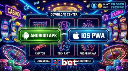 Main screen of Bilbet download page for PK players