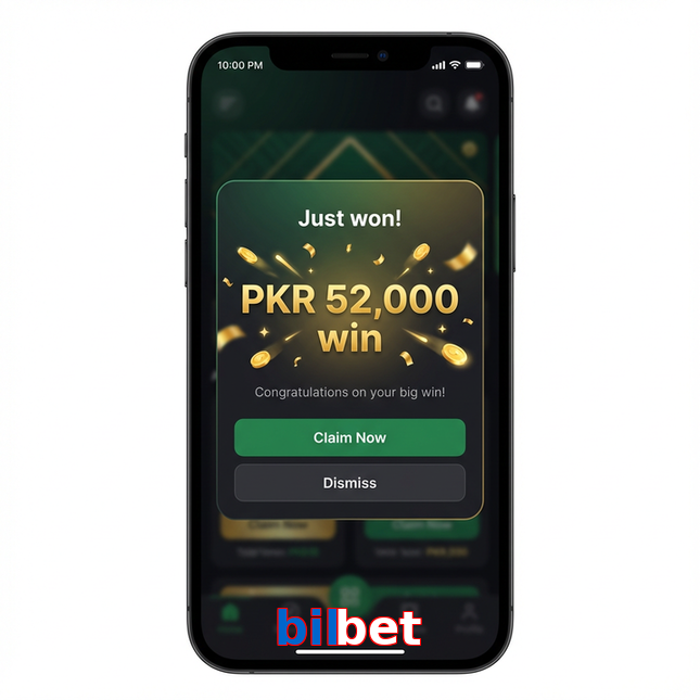 Main screen of Bilbet win page for PK players